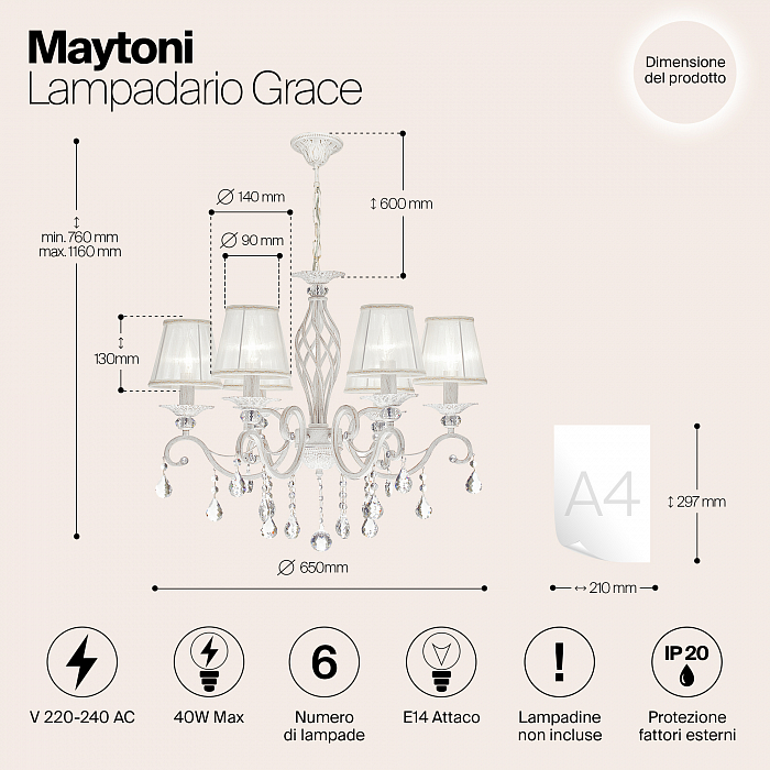 Люстра подвесная Maytoni ARM247-06-G